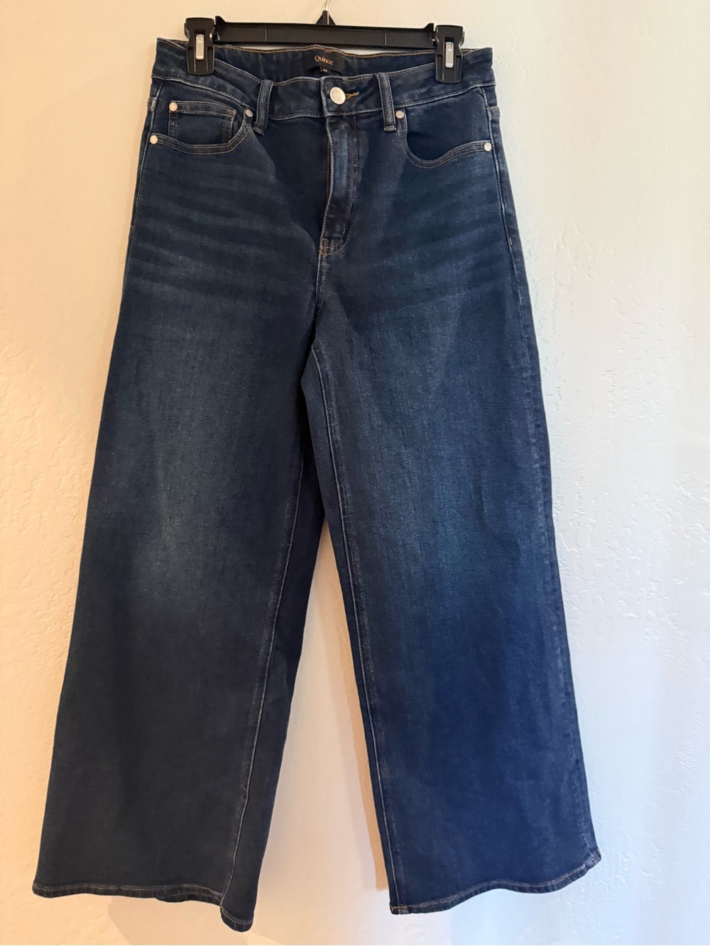 Quince Wide-Leg Jeans in Dark Blue Denim